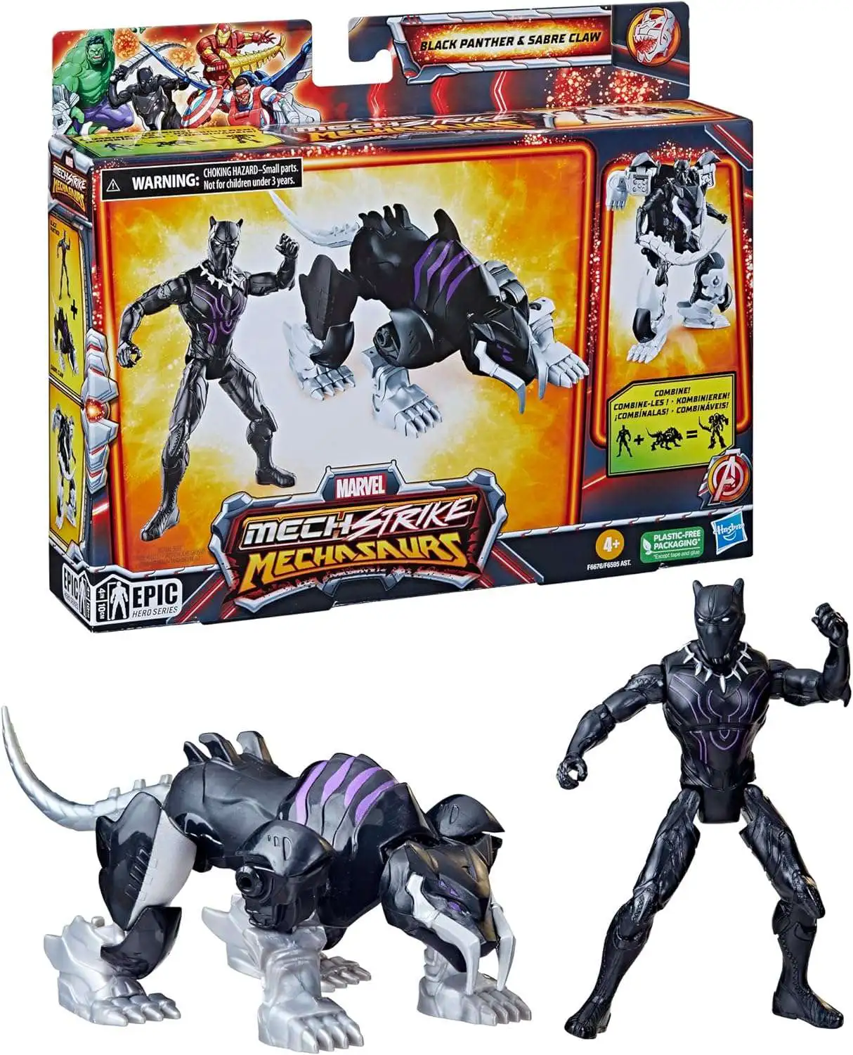 Marvel Mechasaurs Mech Strike Black Panther & Sabre Claw