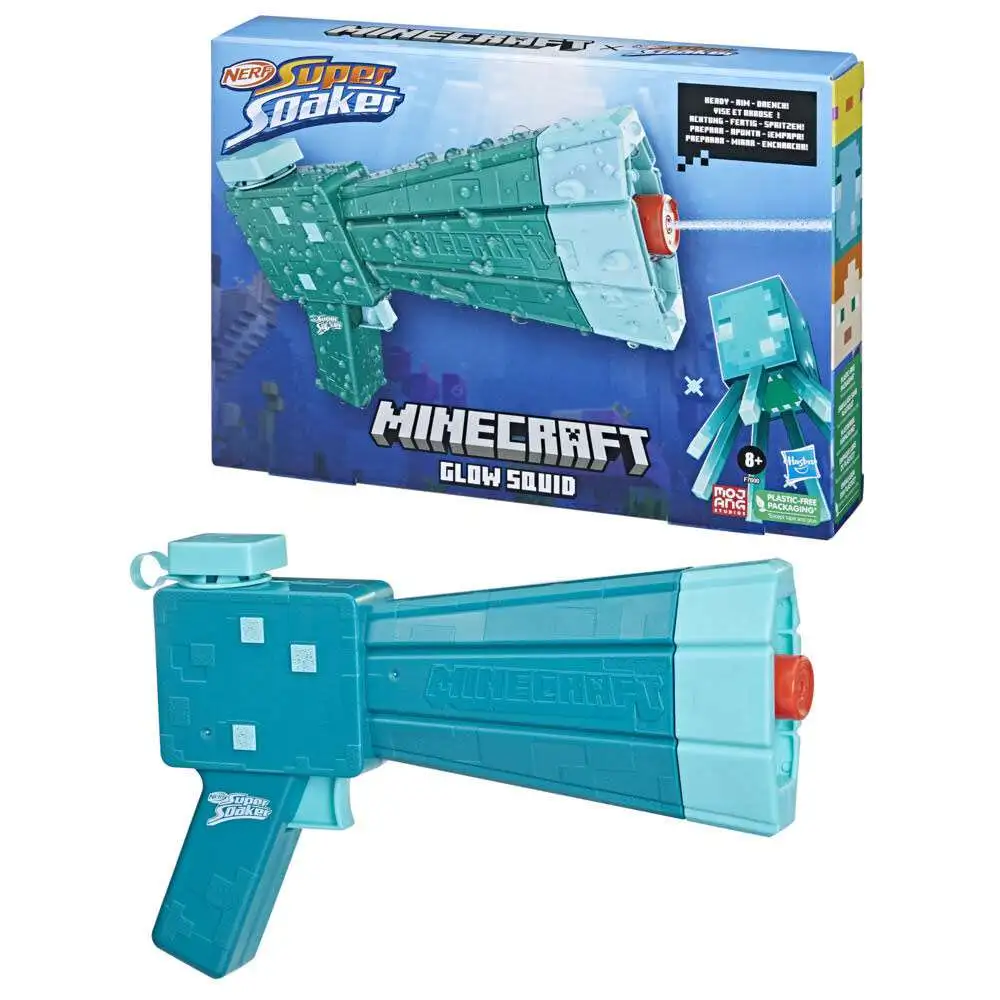 Minecraft Nerf Super Soaker Glow Squid Water Blaster