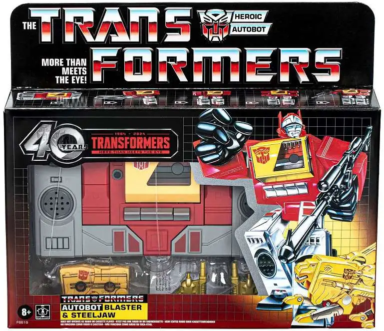 Transformers 40th Anniversary Retro G1 Autobot Blaster & Steeljaw 5" Action Figure [Damaged Package]