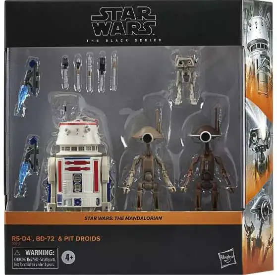 Star Wars The Mandalorian Black Series R5-D4, BD-72 & Pit Droids Exclusive Action Figure