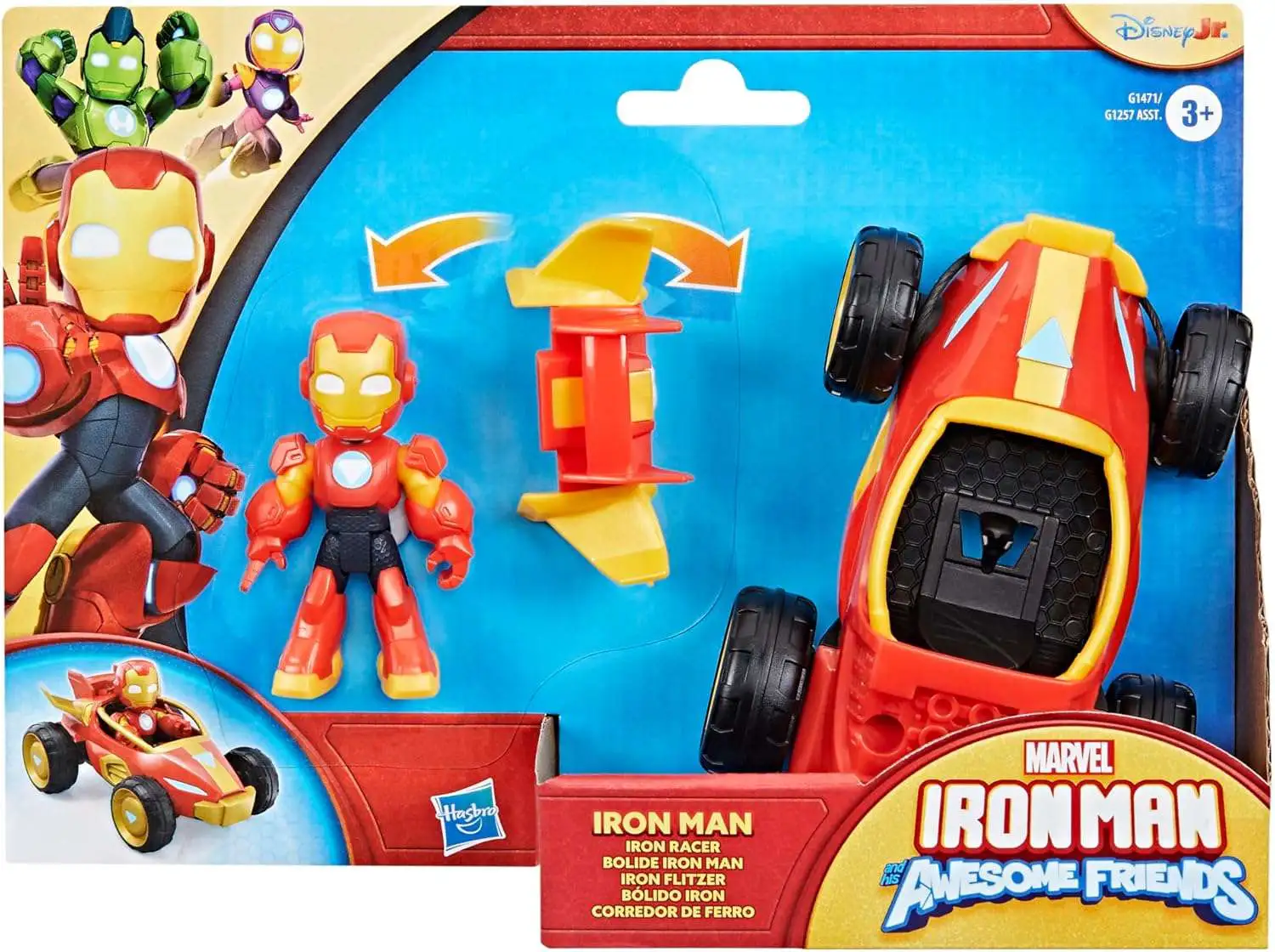 Marvel Iron Man & His Awesome Friends Iron Man Iron Racer Vehicle & Action Figure