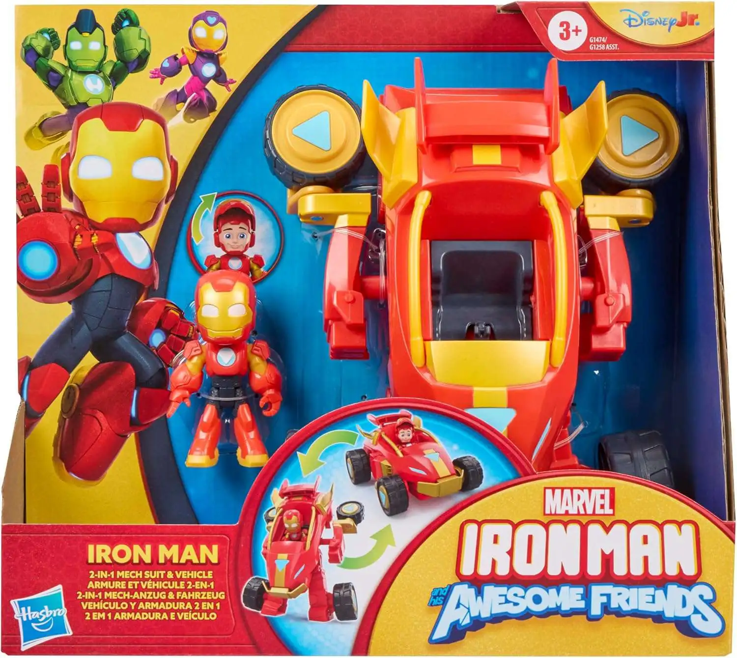 Marvel Iron Man & His Awesome Friends Iron Man 2-in-1 Mech Suit & Vehicle