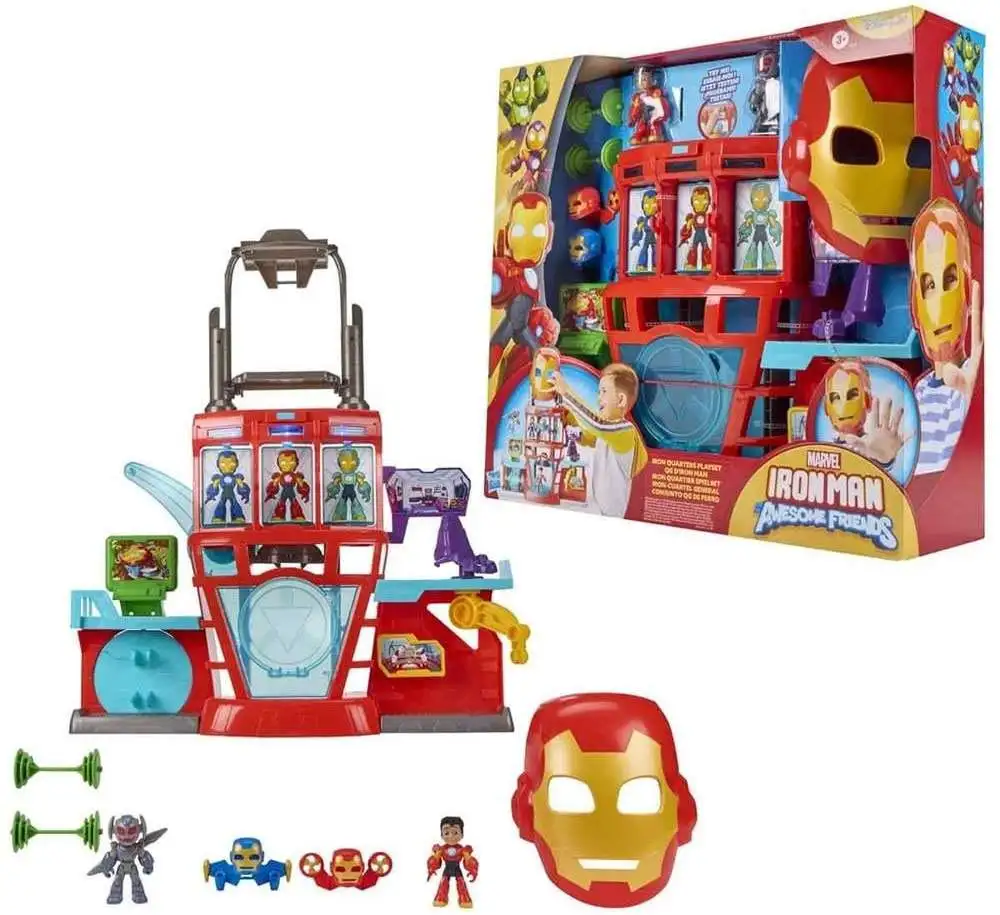 Marvel Iron Man & His Awesome Friends Iron Quarters 3-Inch Playset