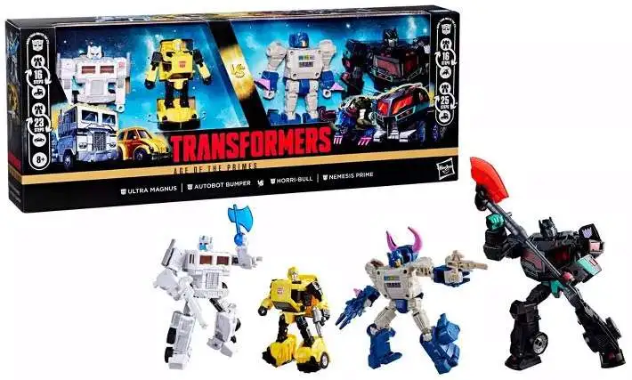 Transformers Age of the Primes Ultra Magnus & Autobot Bumper VS Horri-Bull & Nemesis Prime Action Figure 4-Pack