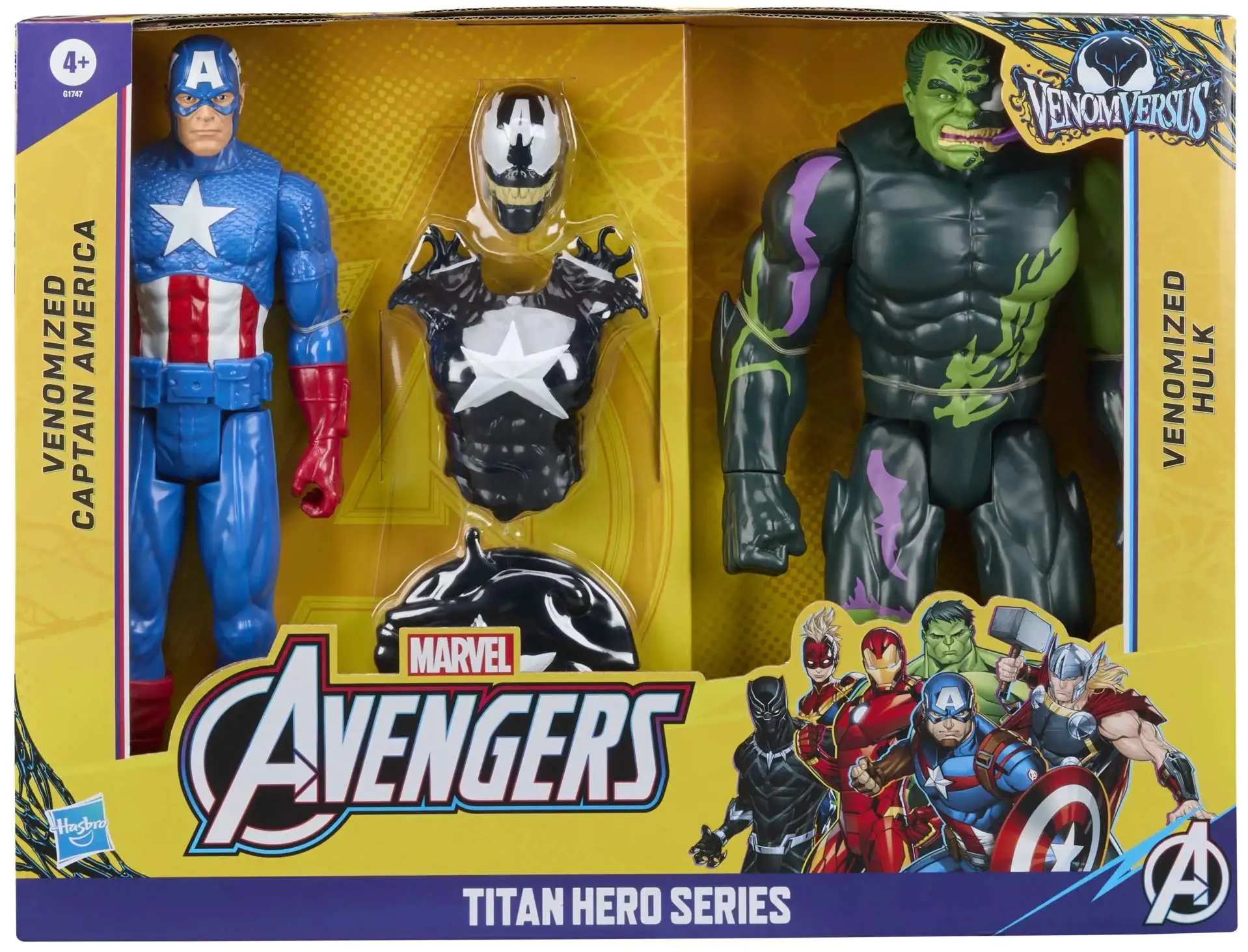 Marvel VenomVersus Titan Hero Venomized Captain America & Hulk Action Figure 2-Pack