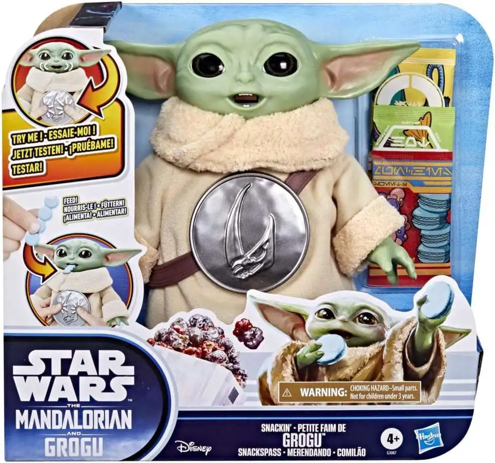 Star Wars The Mandalorian Grogu Snackin Grogu 6.5 Figure Mattel