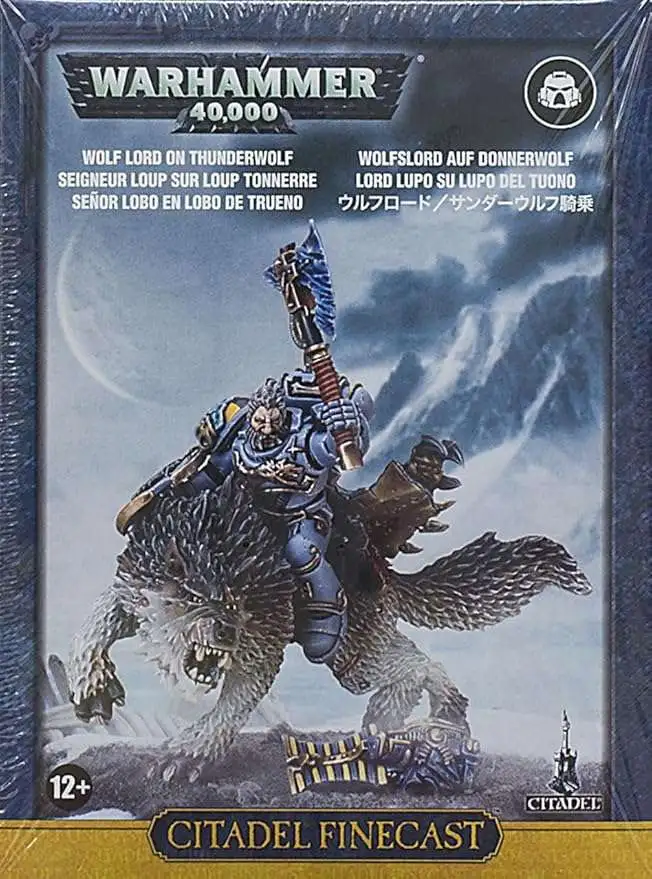 Warhammer 40,000 Space Wolves Wolf Lord on Thunderwolf Miniature [Black Box]