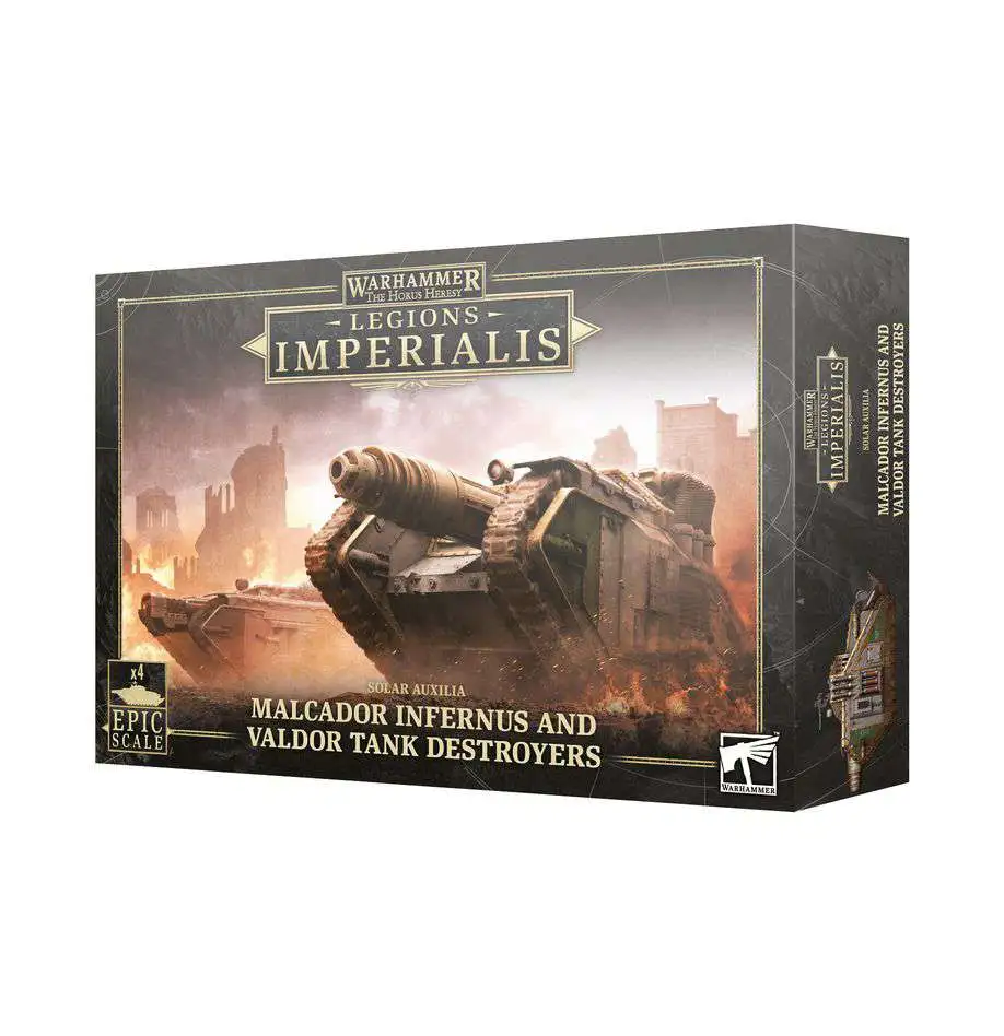 Warhammer: The Horus Heresy Legions Imperialis Malcador Infernus and Valdor Tank Destroyer Miniatures