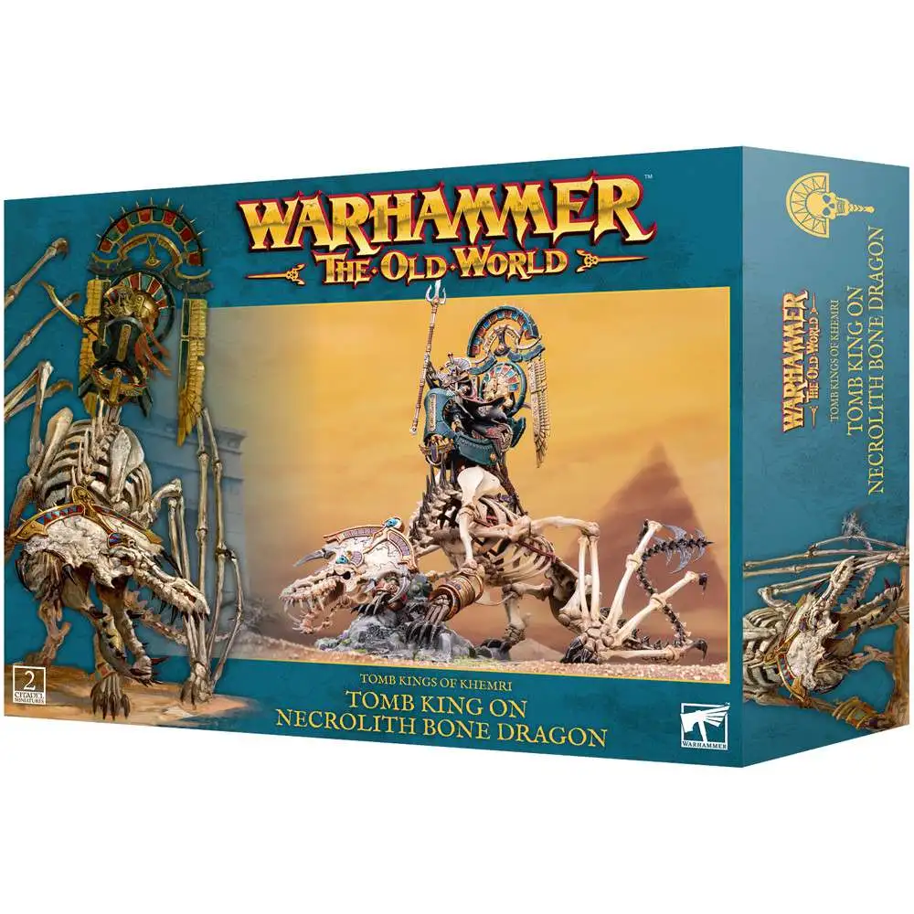 Warhammer The Old World Tomb Kings of Khemri Tomb King on Necrolith Bone Dragon Miniature