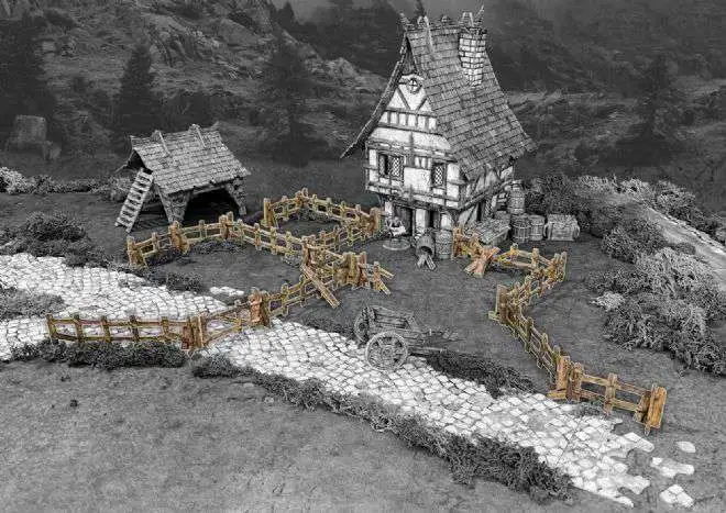 Battle Systems Table Top Games & Terrain Woden Fencing Terrain Set [18 Pieces ]
