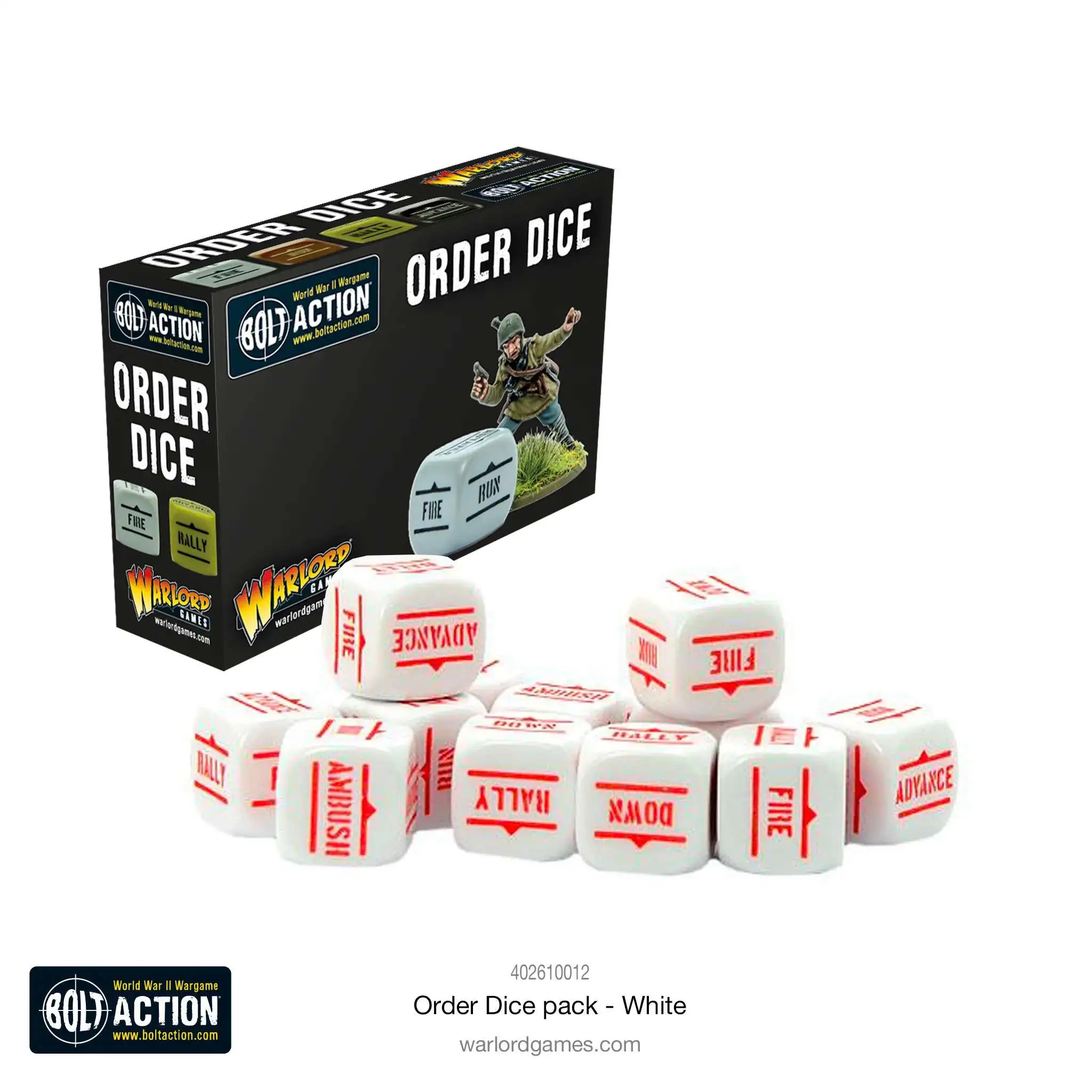 Bolt Action Order Dice Dice [White]