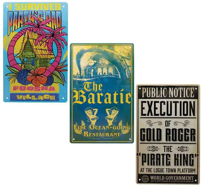 One Piece Set of 3 Tin Signs