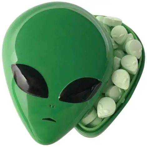 Alien Head Sours Candy Tin