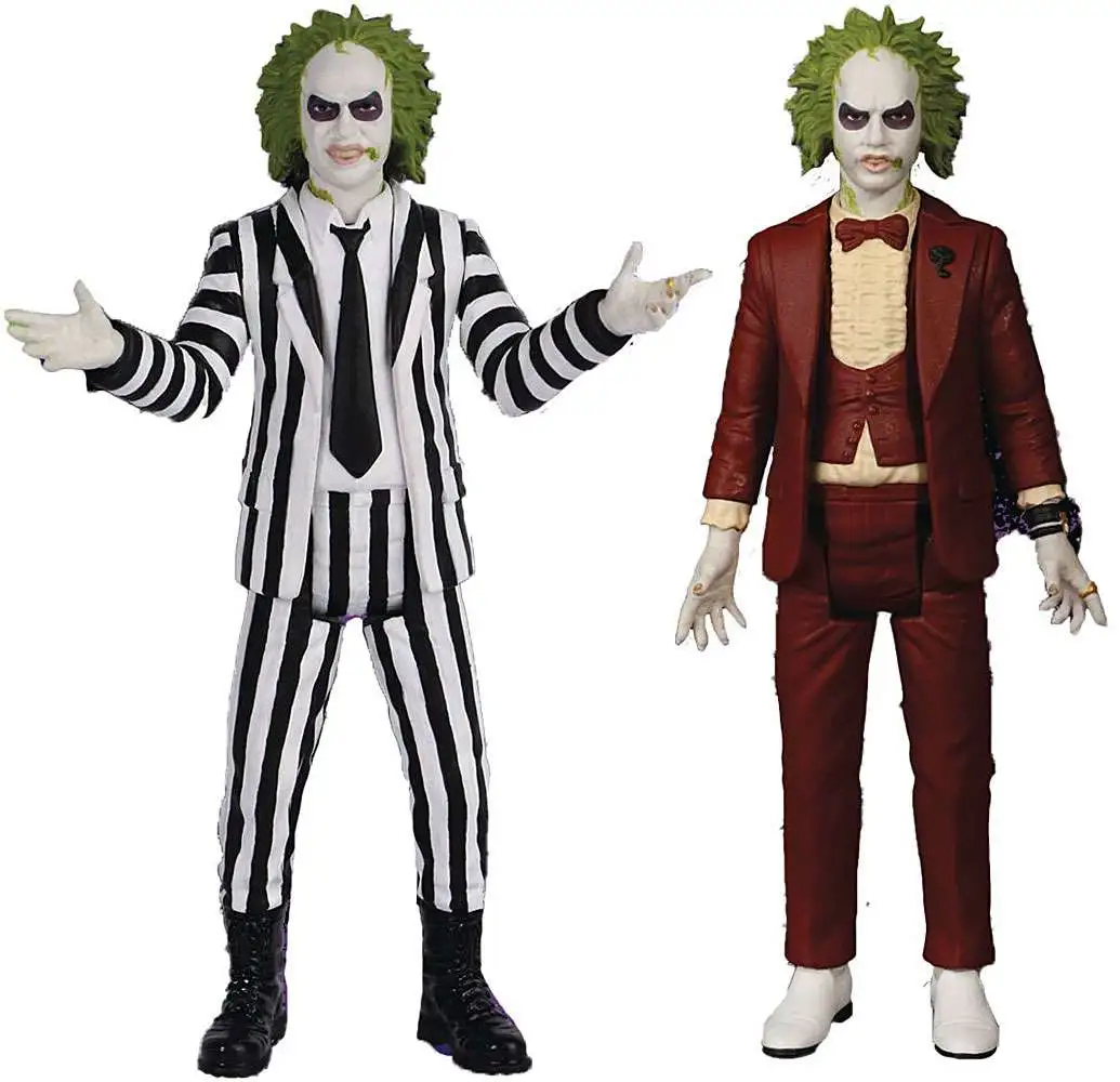Beetlejuice 5 Points Striped Suit & Red Tux Beetljuices Set of 2 Action Figures (Pre-Order ships March)