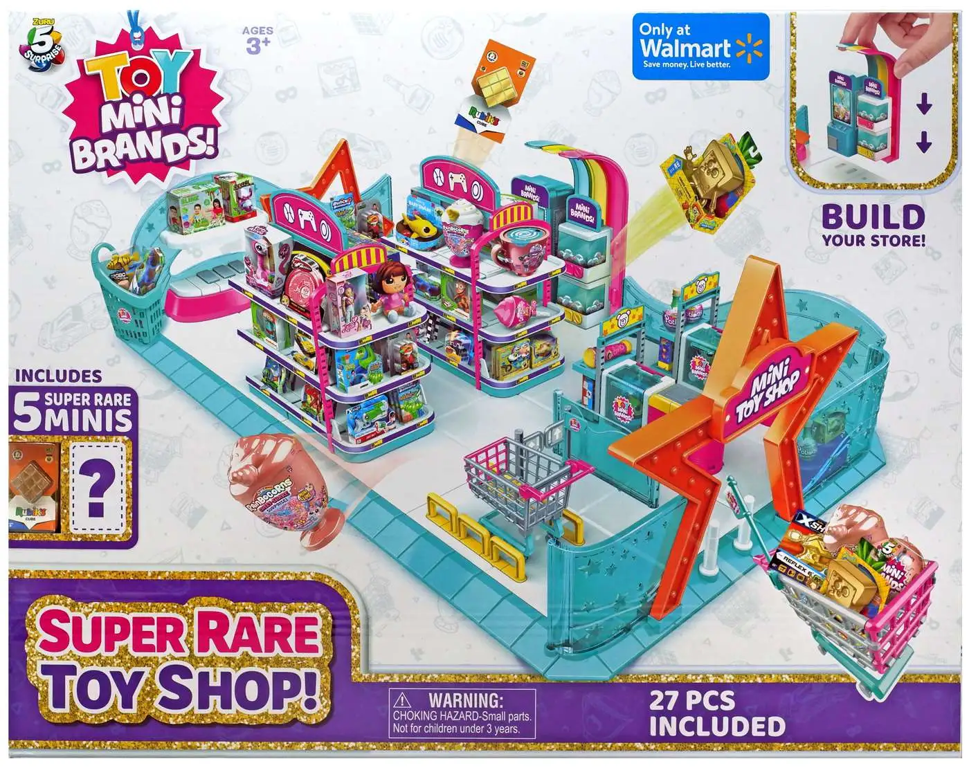 5 Surprise TOY Mini Brands! Super Rare Toy Shop! Exclusive Store & Display  Playset [27 Pieces, 5 Super Rare Minis!]