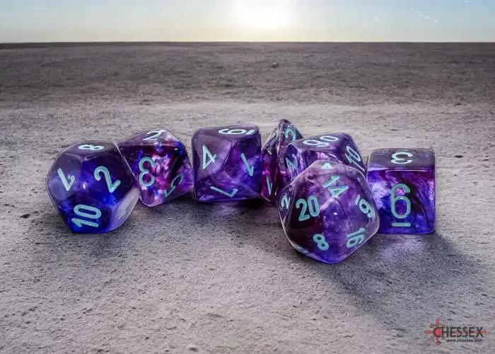 Chessex Gaming Supplies Nebula Mega-Hedral 7-Die Dice Set #22557 [Nocturnal/Turquoise]
