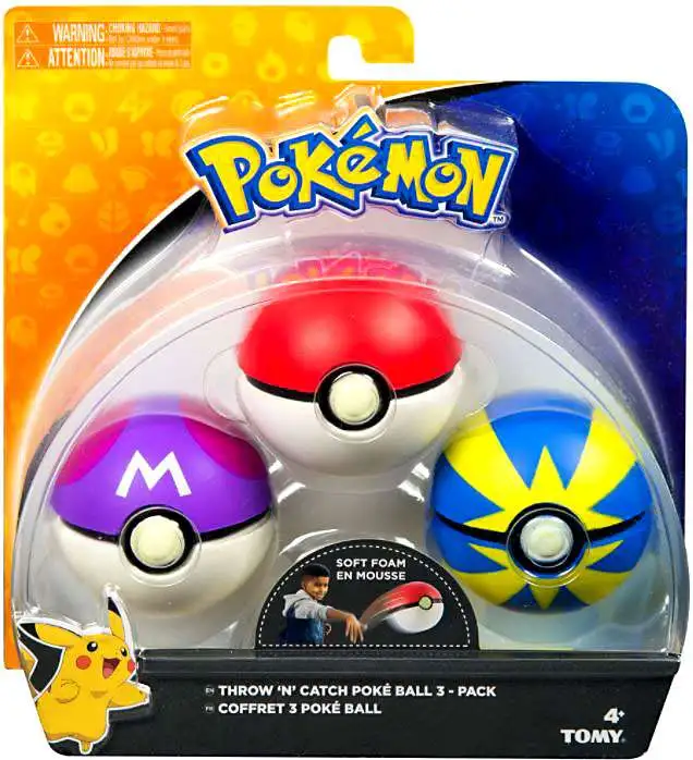 Pokemon Throw n Catch Master, Poke & Quick Poke Ball 3-Pack [Damaged Package]