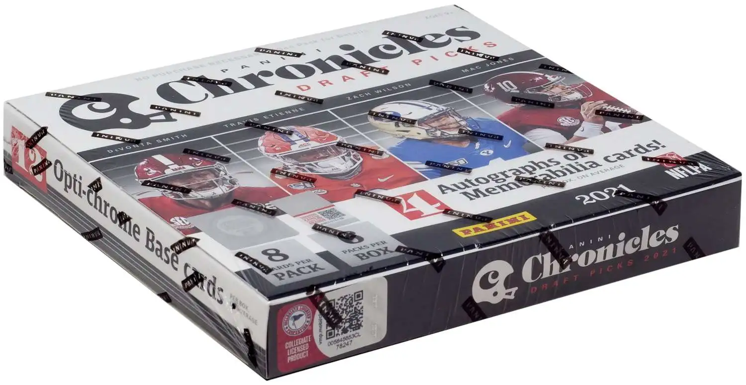 NFL Panini 2021 Chronicles Draft Picks Football Trading Card HOBBY Box [6 Packs, 4 Autographs or Memorabilia Cards!]