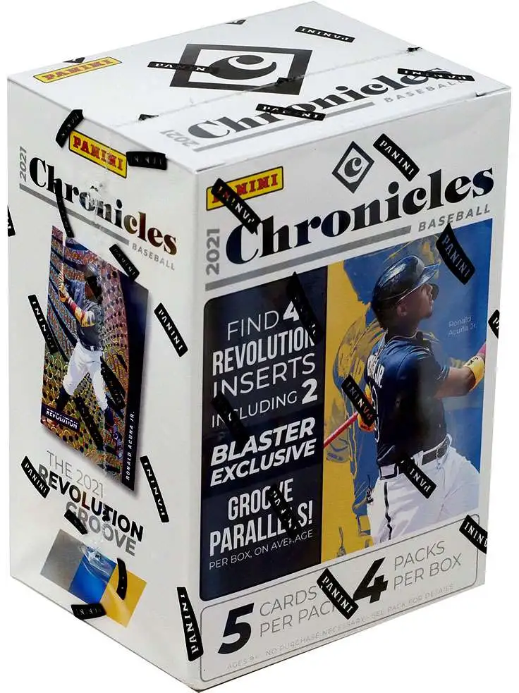 MLB Panini 2021 Chronicles Baseball Trading Card BLASTER Box [4 Packs, 2 Groove Parallels]