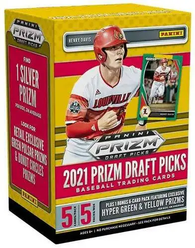 MLB Panini 2021 Prizm Draft Picks Baseball Trading Card BLASTER Box [5 Packs, Pink Prizms!]