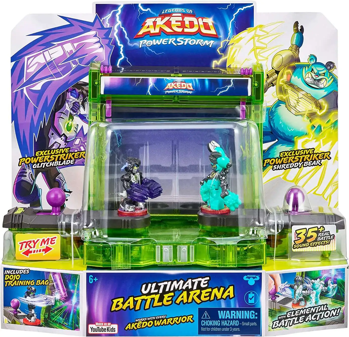 Legends of Akedo PowerStorm Ultimate Battle Arena Playset [Glitchblade &  Shreddy Bear]