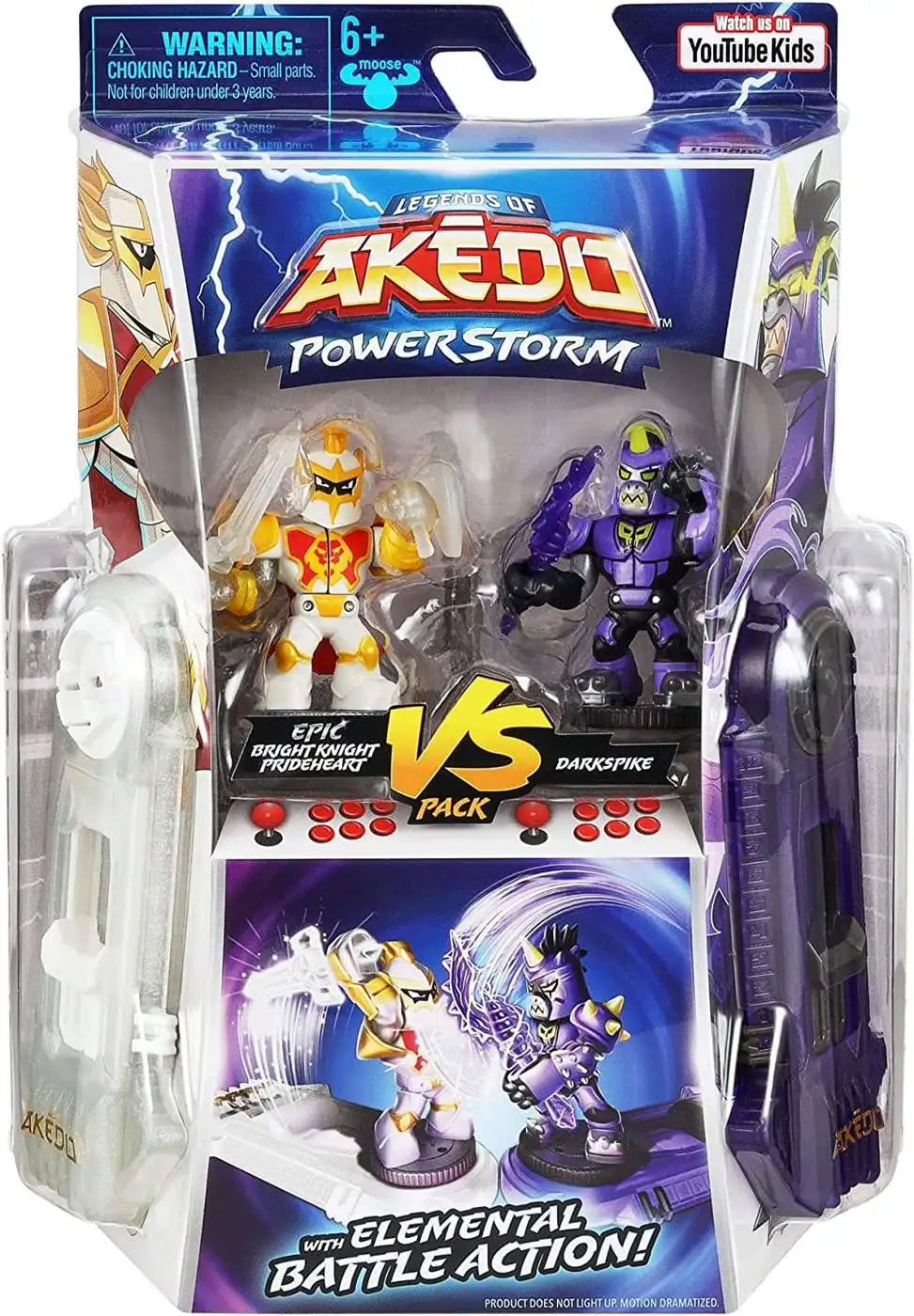 Legends of Akedo PowerStorm Epic Bright Knight Prideheart vs Darkspike Mini Battling Action Figure VERSUS Pack