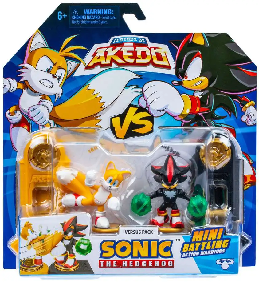 Legends of Akedo Sonic the Hedgehog Tails vs Shadow Mini Battling Action Figure VERSUS 2-Pack