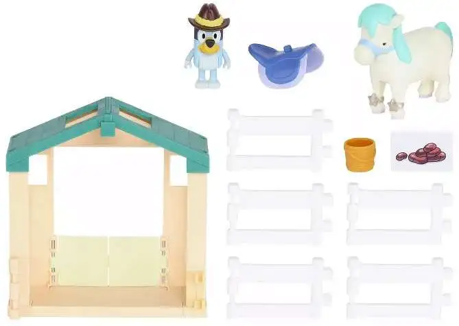 Bluey Pony Rides Exclusive Playset [Includes Stablehand Bluey & Biscuits , Loose]