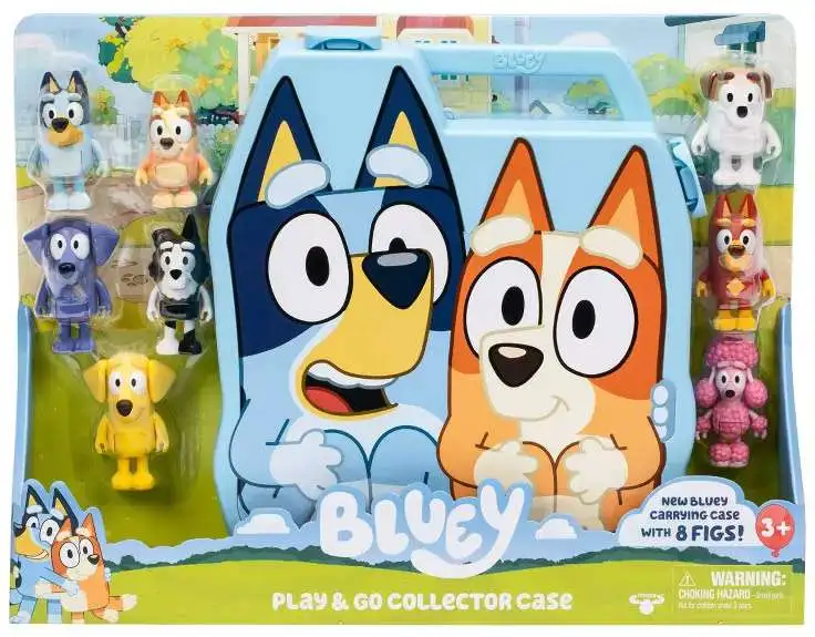Bluey Play & Go Exclusive Collector Case & 8 Figures [Bluey, Bingo, Jean Luc, Mackenzie, Lucky, Rusty, Jack & Coco!, Damaged Package]