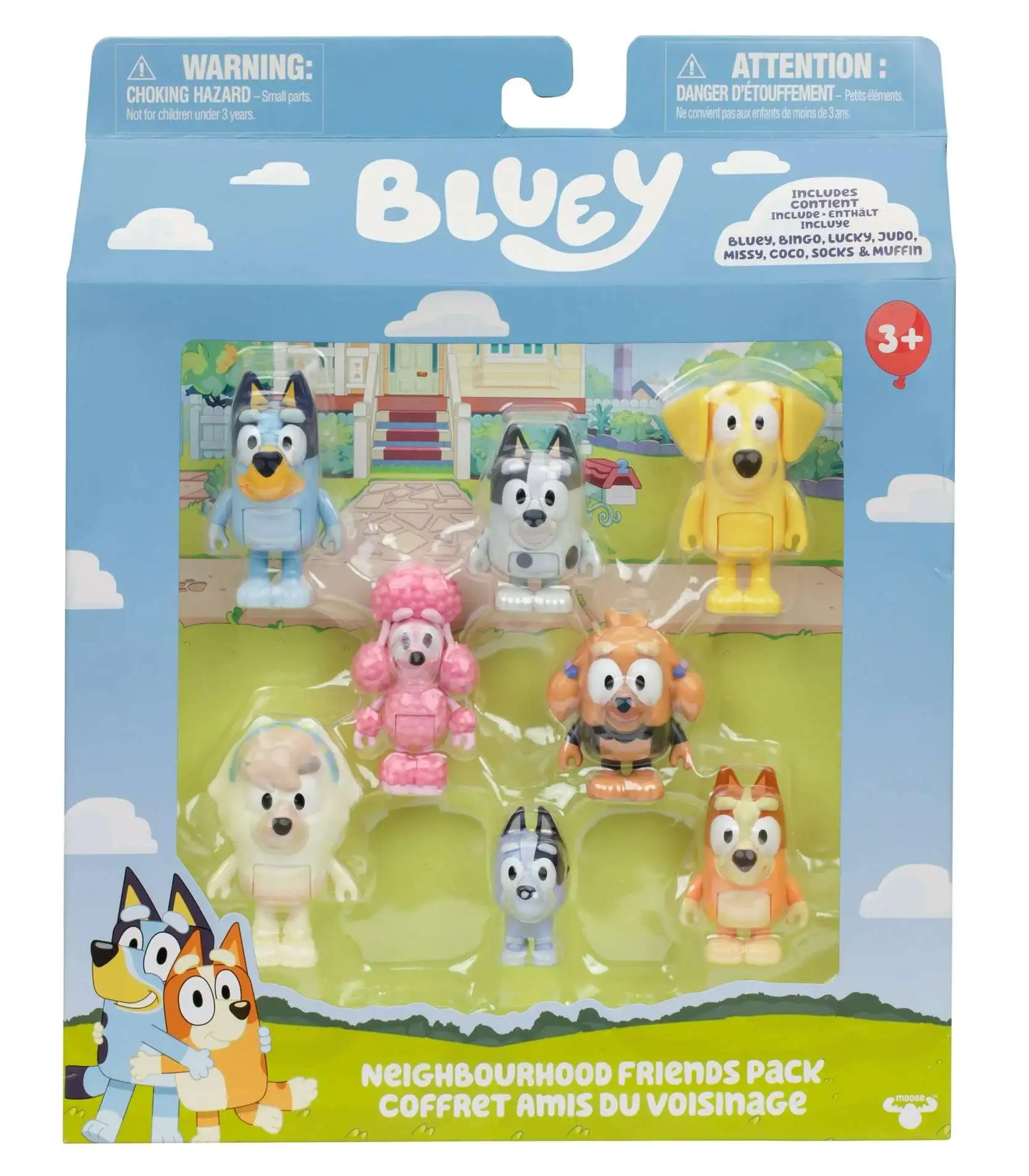 Bluey, Bingo, Lucky, Judo, Missy, Coco, Socks & Muffin Mini Figure 8-Pack [Neighborhood Friends]