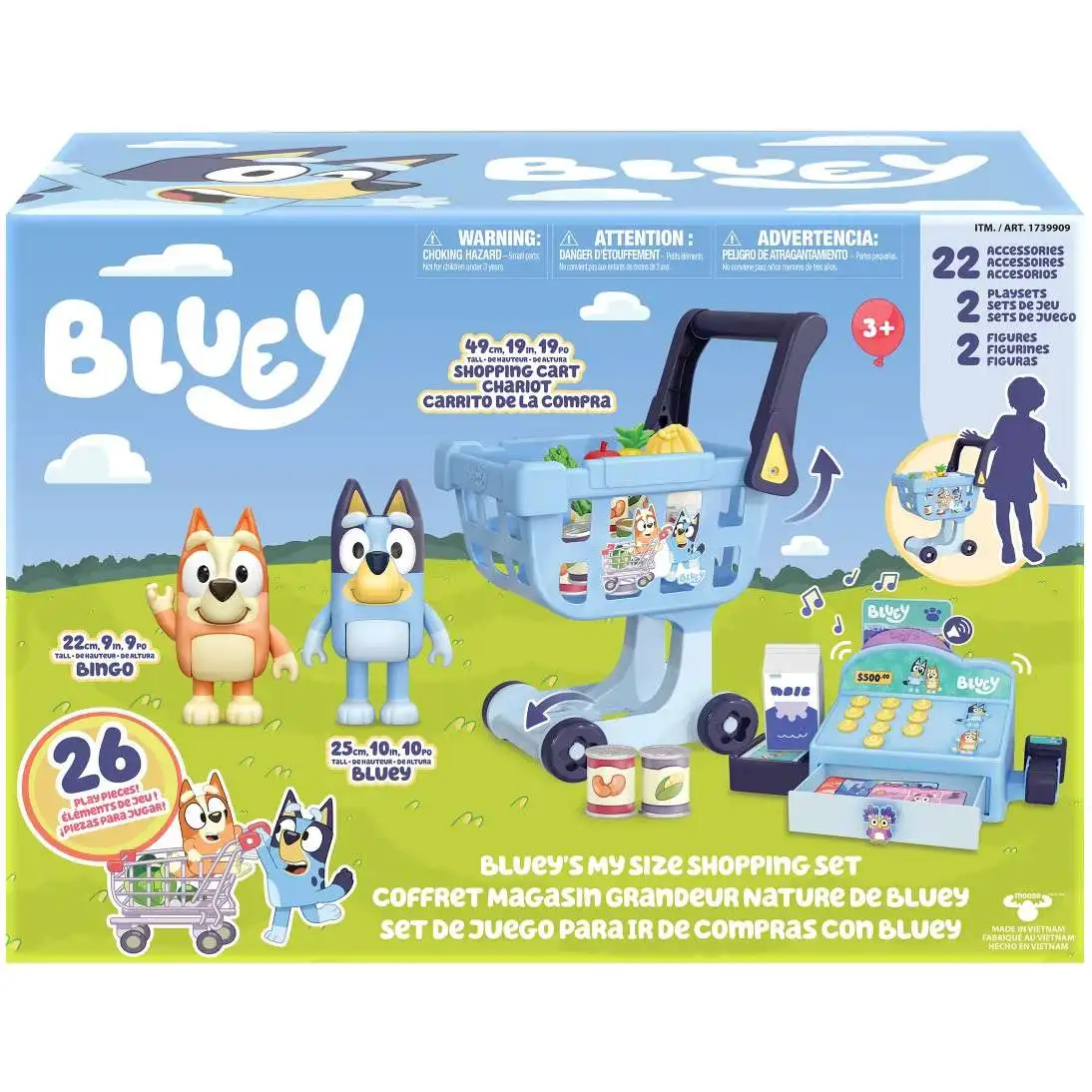 Bluey's My Size Shopping Set Play Set [2 Playsets, 2 Figures & 22 Accessories!]