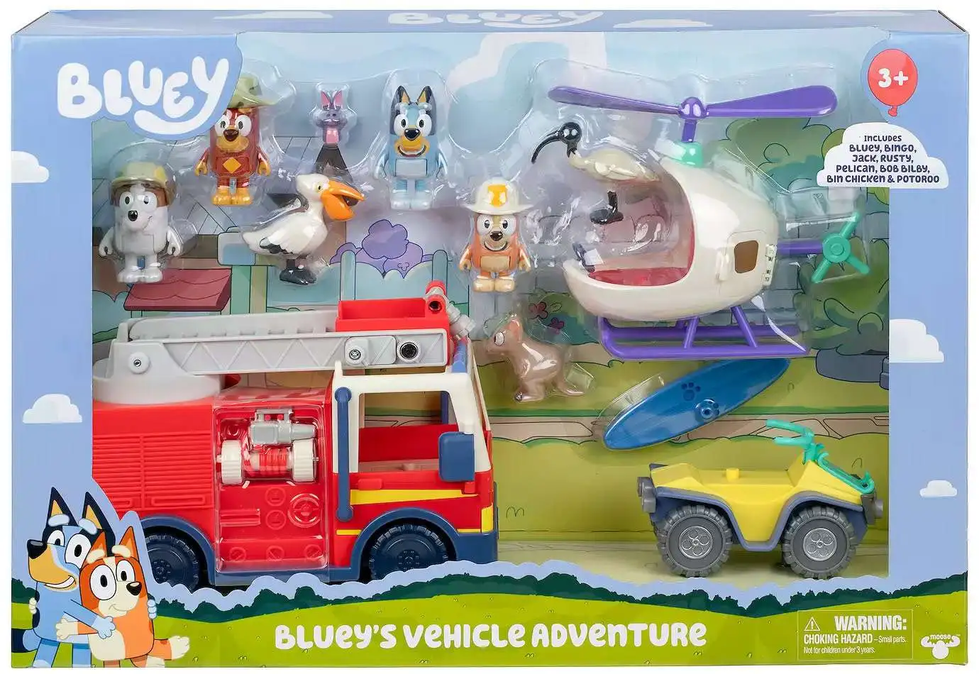 Bluey's Vehicle Adventure Exclusive Playset [Includes Bluey, Bingo, Jack, Rusty, Potoroo, Pelican, Bin Chicken & Bob Bilby]