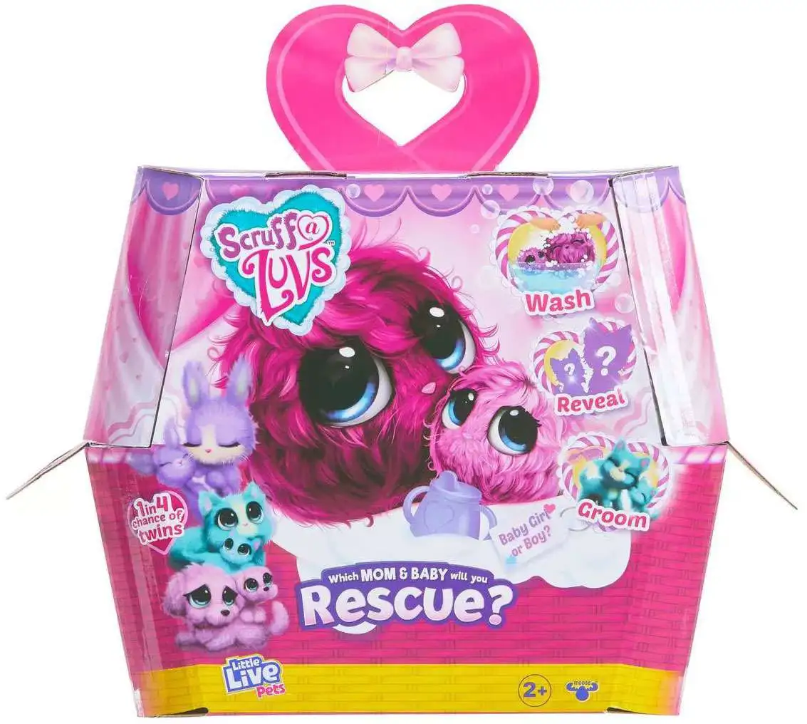 Little Live Pets Scruff A Luvs Mom & Baby Plush Surprise Rescue Pet [Pink, Damaged Package]