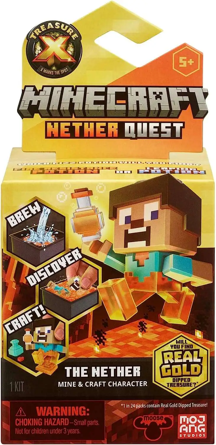 Treasure X Minecraft The Nether Mystery Pack Fire Resistance Potion or  Leaping Potion Moose Toys - ToyWiz