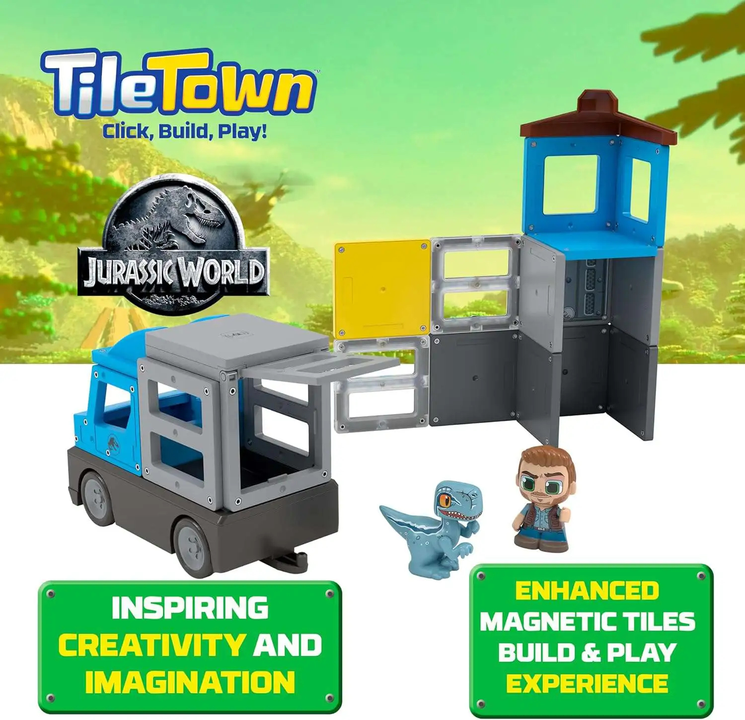 Tile Town Jurassic World Dino Escape Tile Set Moose Toys - ToyWiz