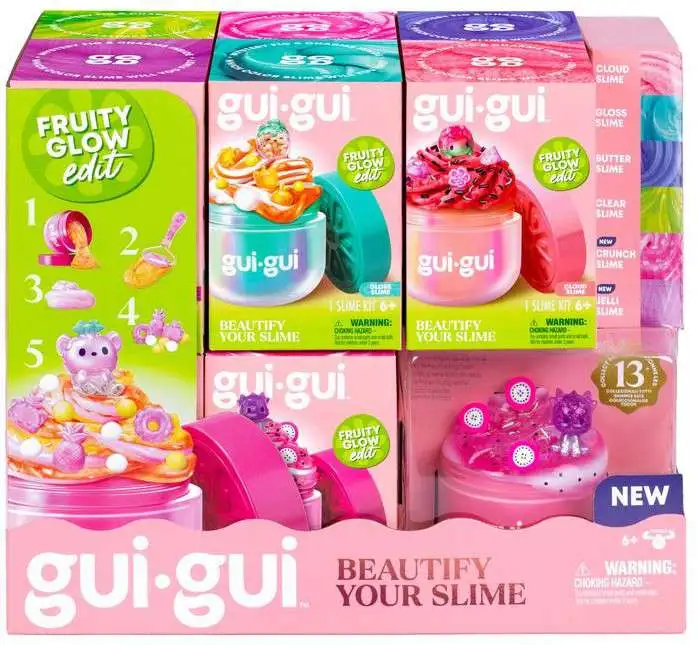 Gui-Gui Fruity Glow Edit Slime Pack 1 RANDOM Kit with Mini Figure