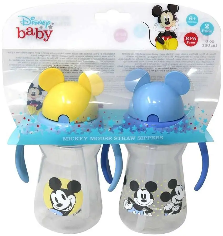 Disney Baby Mickey Mouse 6oz Straw Sippers 2-Pack
