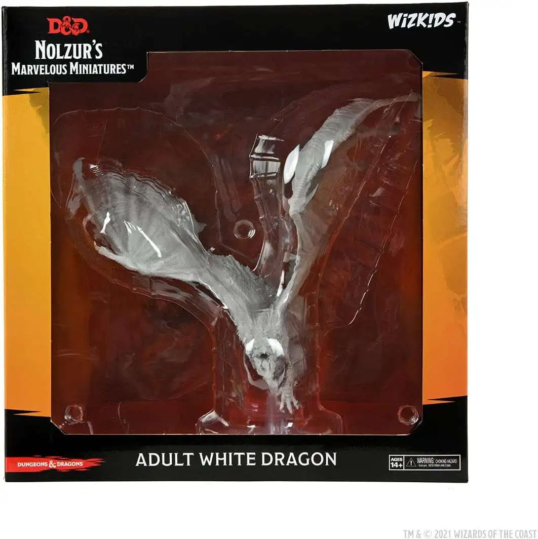 Dungeons & Dragons Nolzur's Marvelous Miniatures Adult White Dragon 6-Inch Unpainted Miniature