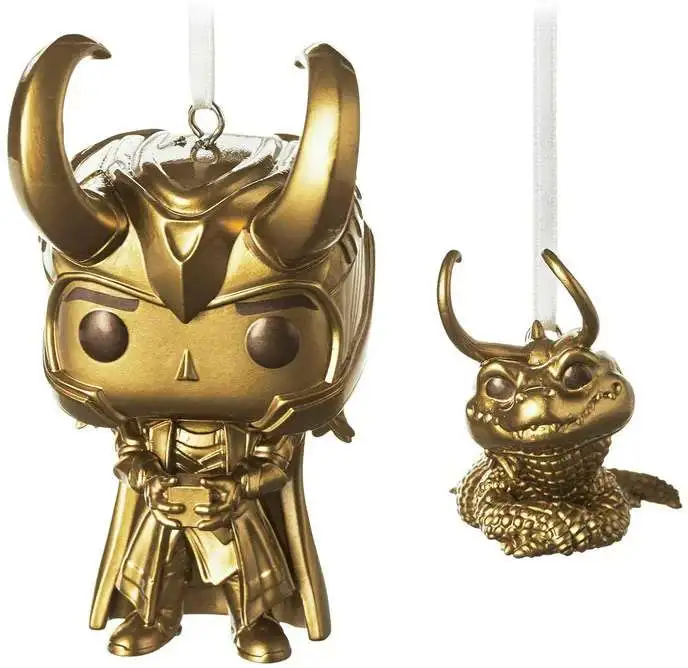 Marvel Hallmark Ornaments Funko Ornaments Loki & Alligator Loki Exclusive Vinyl Figure 2-Pack [Gold]