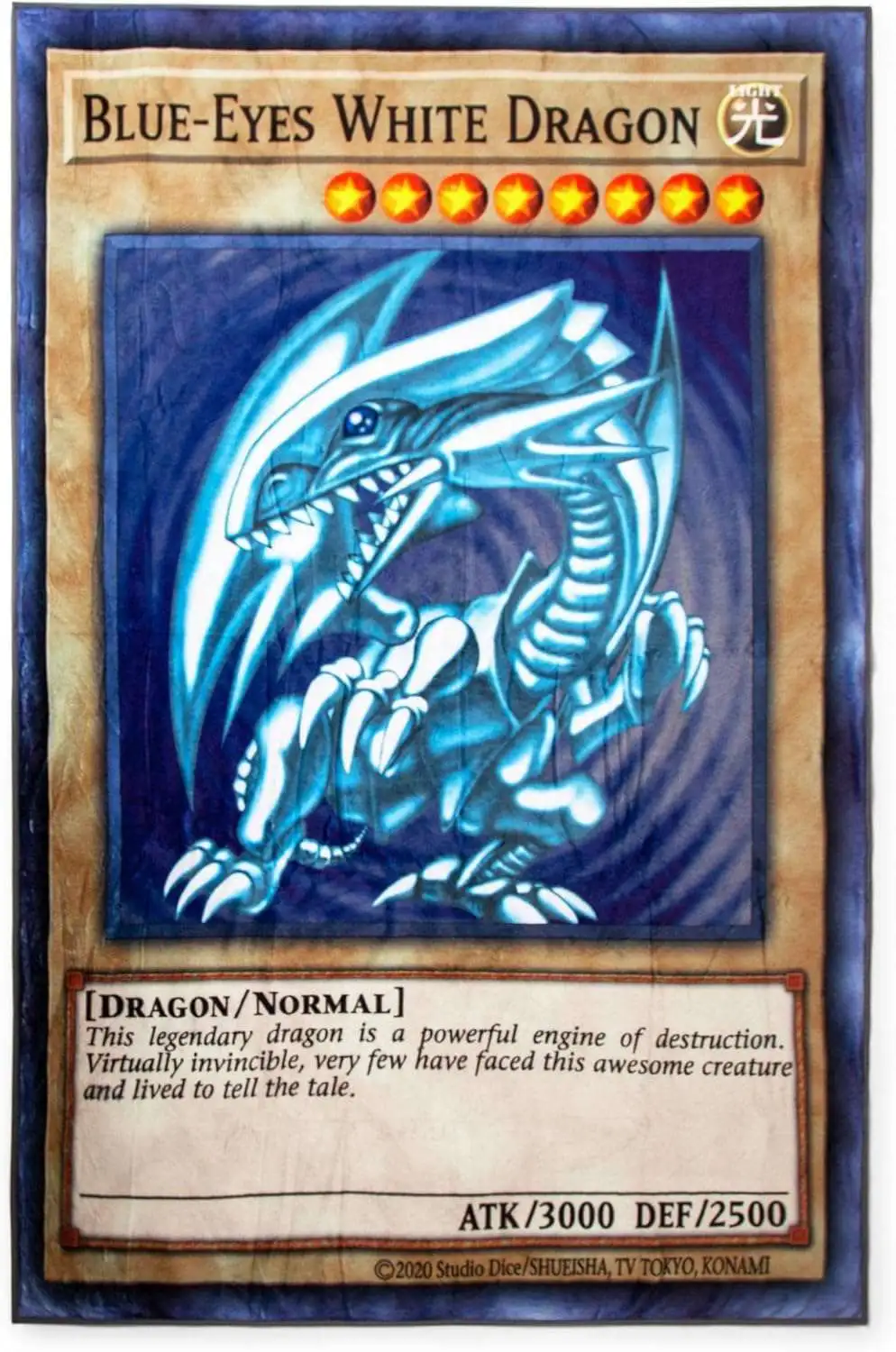 YuGiOh! Blue-Eyes White Dragon Fleece Throw Blanket