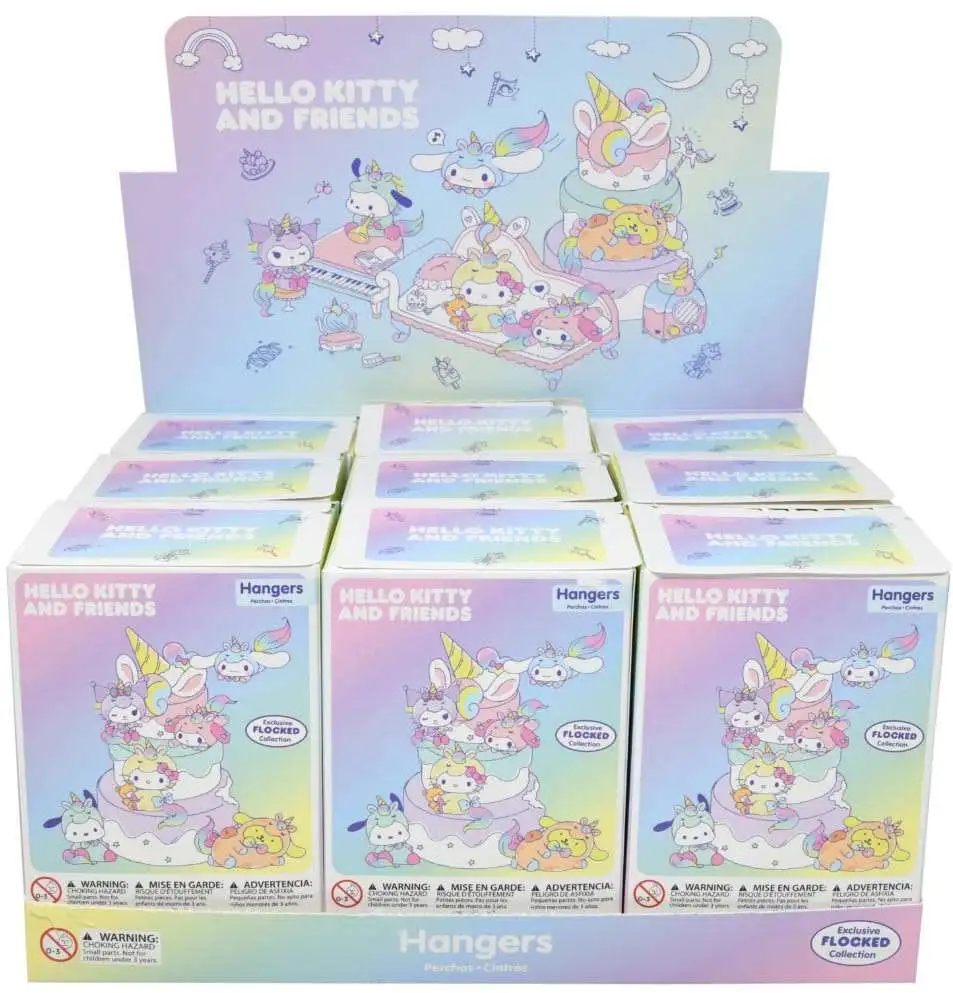 Sanrio Hello Kitty & Friends Flocked Collection Hangers Mystery Box [9 Packs]
