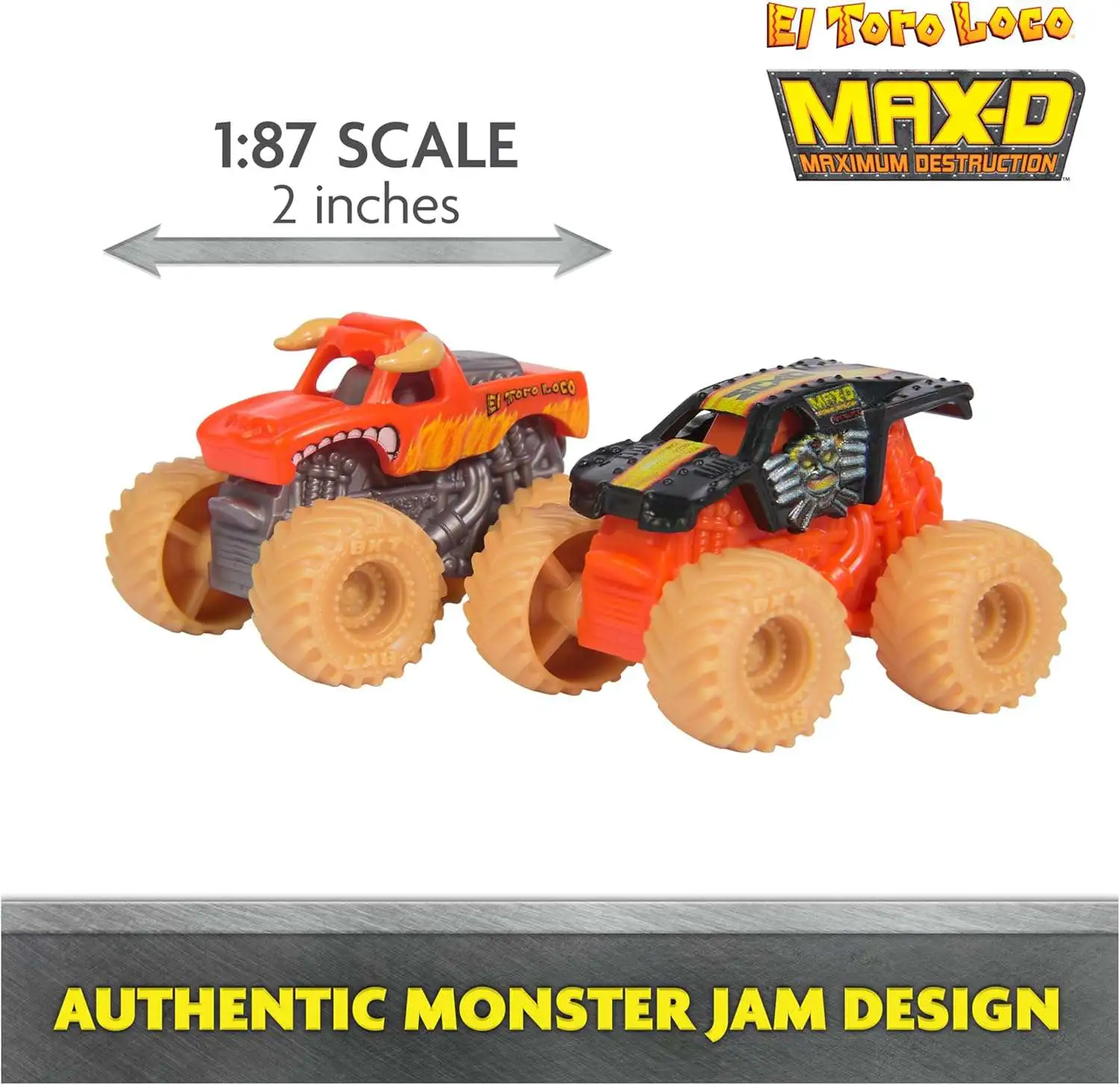 Monster Jam Mini Jams Venom Velocity Scorpion Playset El Toro Loco