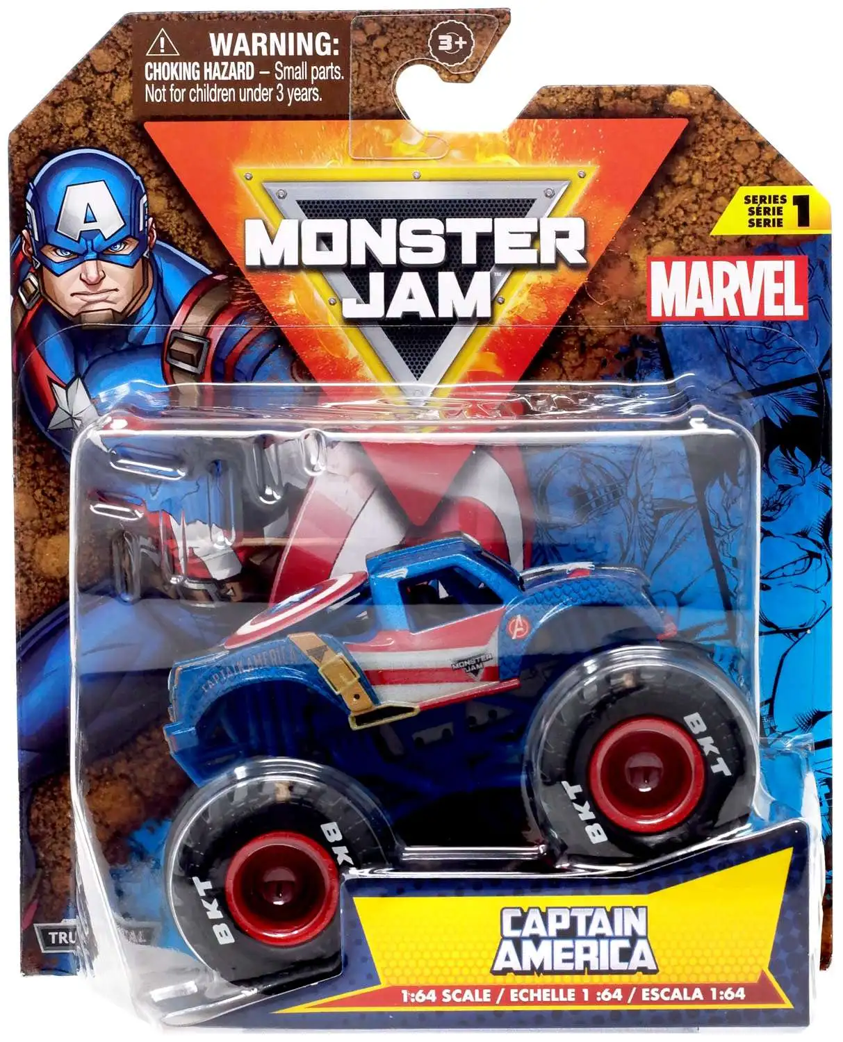 Monster Jam Marvel Captain America 164 Diecast Car Spin Master ToyWiz