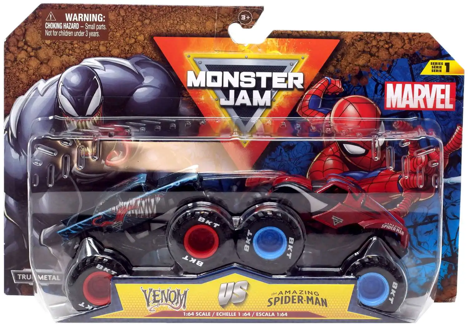 Monster Jam Marvel Venom vs The Amazing Spider-Man Diecast Car 2-Pack [Damaged Package]