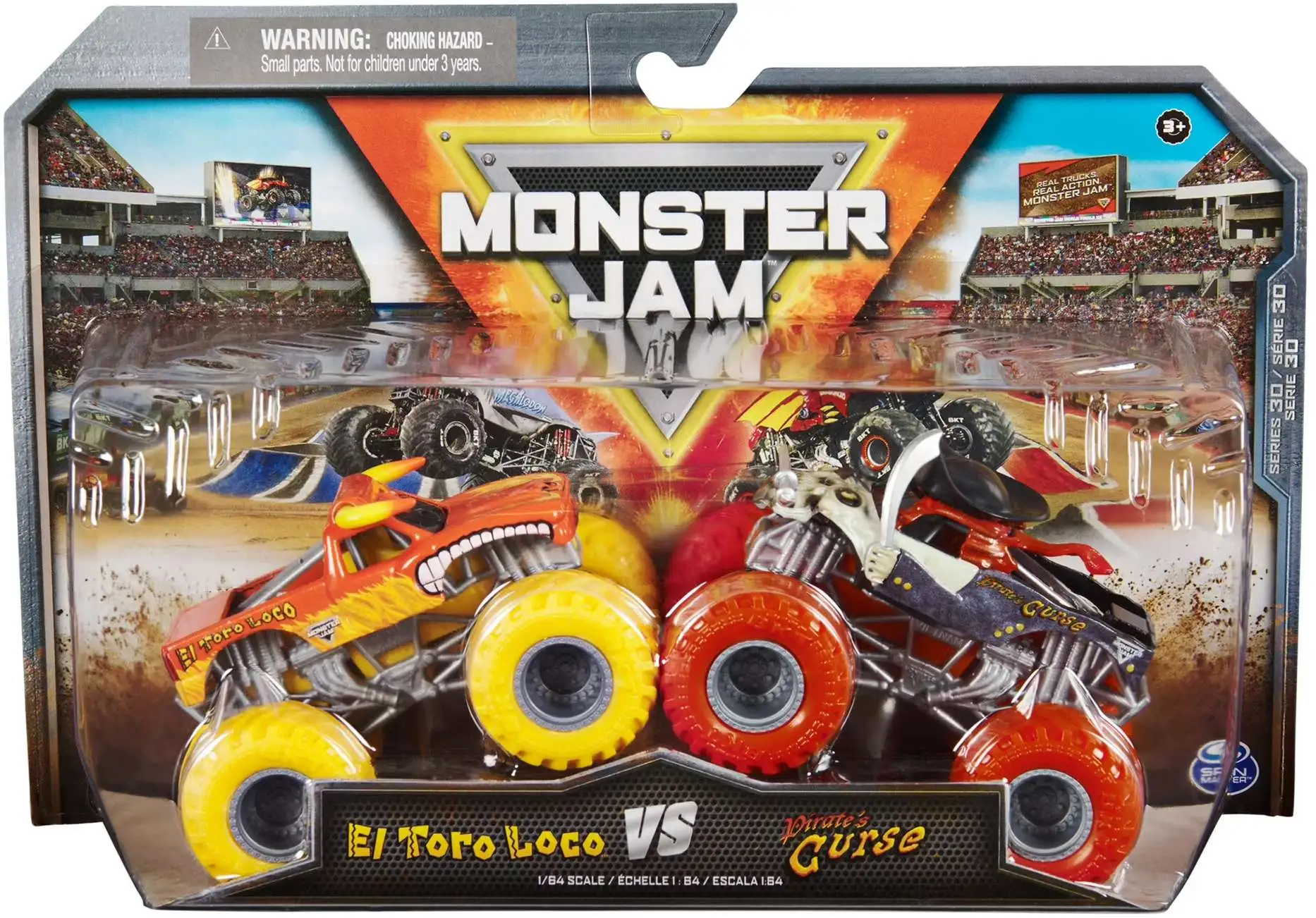Monster Jam Series 30 El Toro Loco vs Pirate's Curse Diecast Car 2-Pack