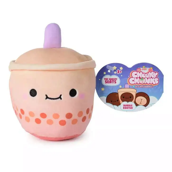 Cheeky Chonks Snacky Seats Bubble Bootea 4.5-Inch Reversible Plush