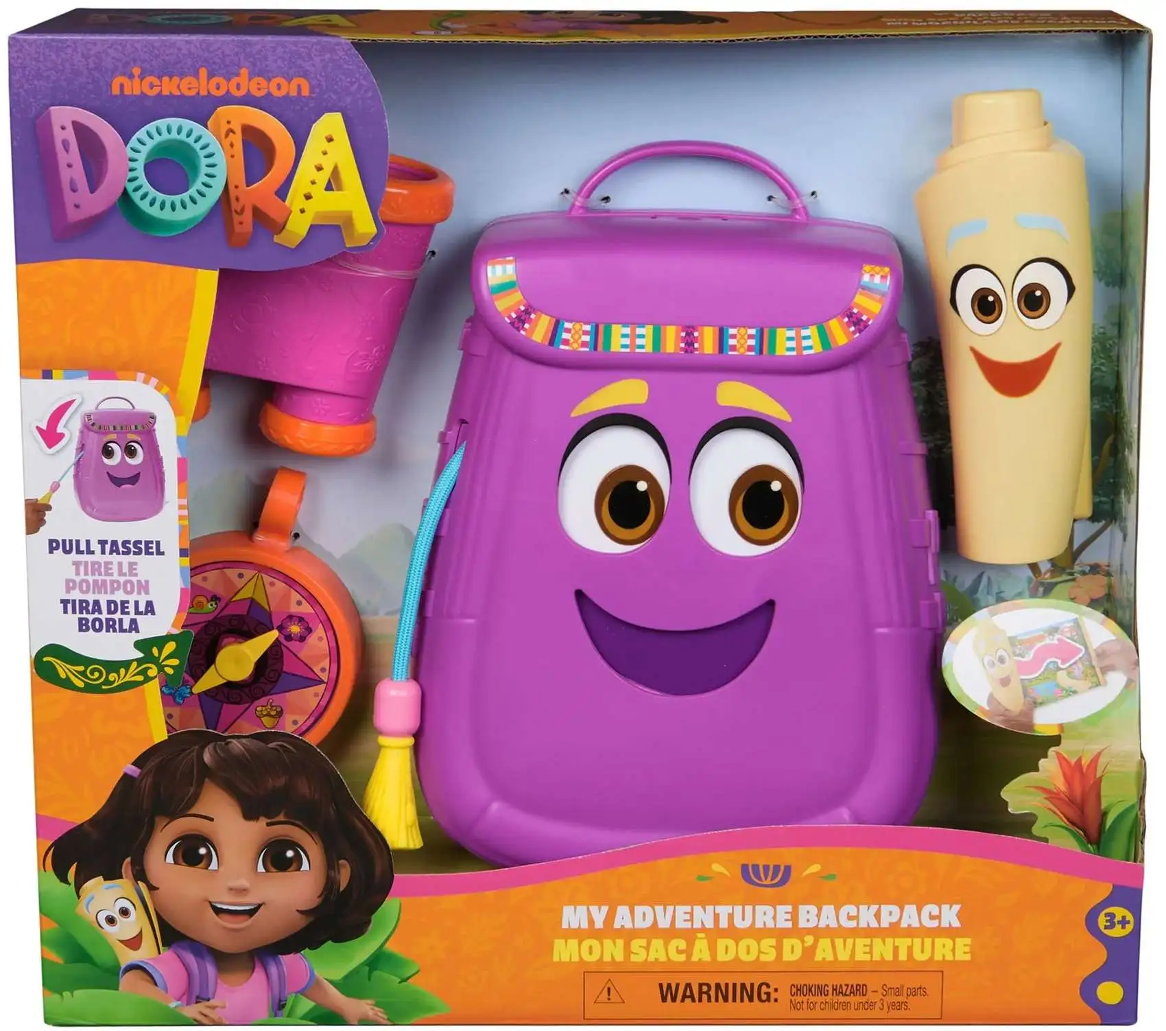 Dora the Explorer My Adventure Backpack Exclusive Playset [Retractable Map, Toy Binoculars & Compass]
