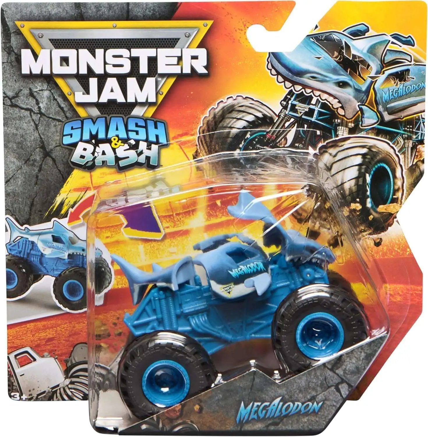 【セール‼️Monsterjamガレージ＋Megalodonwashまとめ売り） Monster Jam Smash Bash Megalodon 164 Diecast Car Spin Master Toys