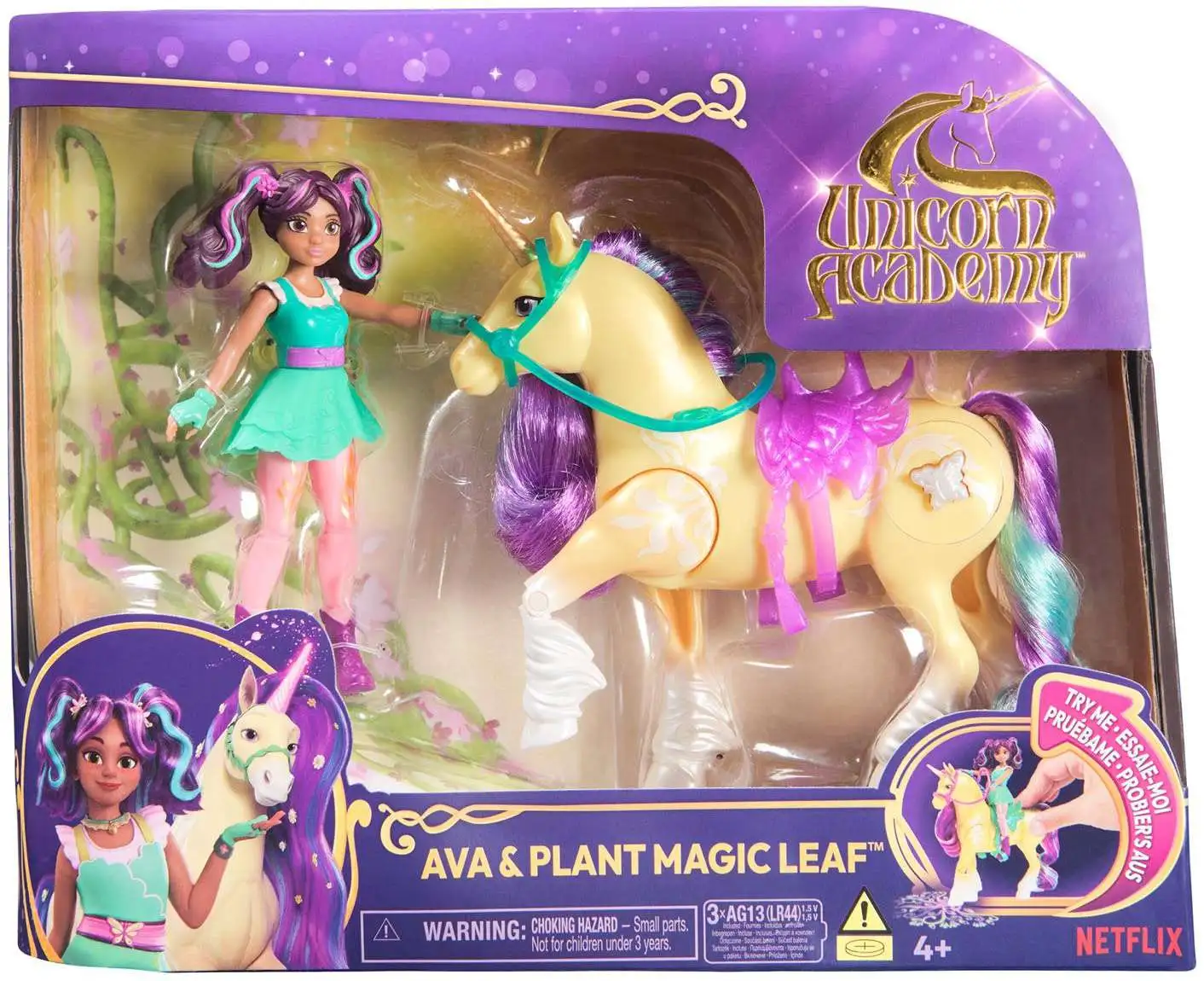 Unicorn Academy Ava & Plant Magic Leaf Figure Set