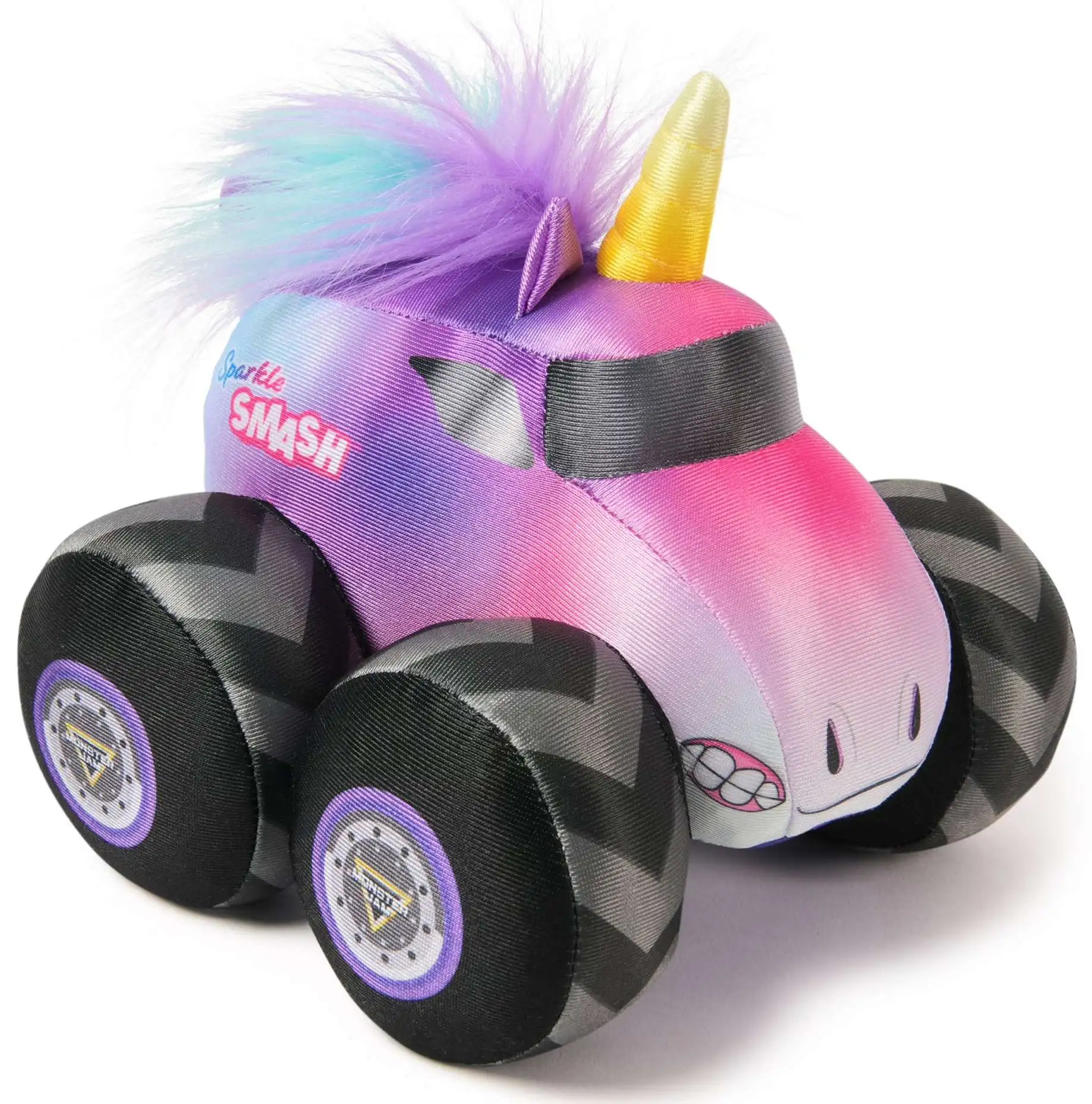 Monster Jam Sparkle Smash 7-Inch Plush Truck with Sound Effects